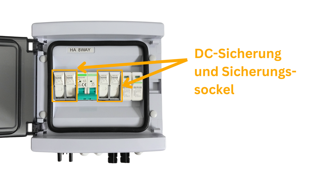 DC-Sicherung und Sicherungssockel